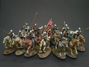 peinture figurines 28mm de sergents montés mediévaux par Grichka painting Workbench