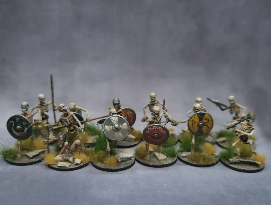 Squelettes Warlord Games peints avec technique Mike McVey pour Saga