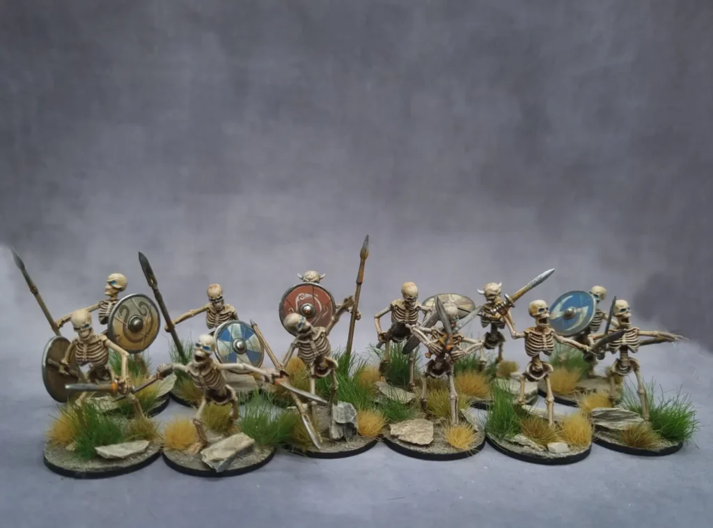 Unité complète de squelettes peints pour SAGA Age de la Magie technique Mike McVey